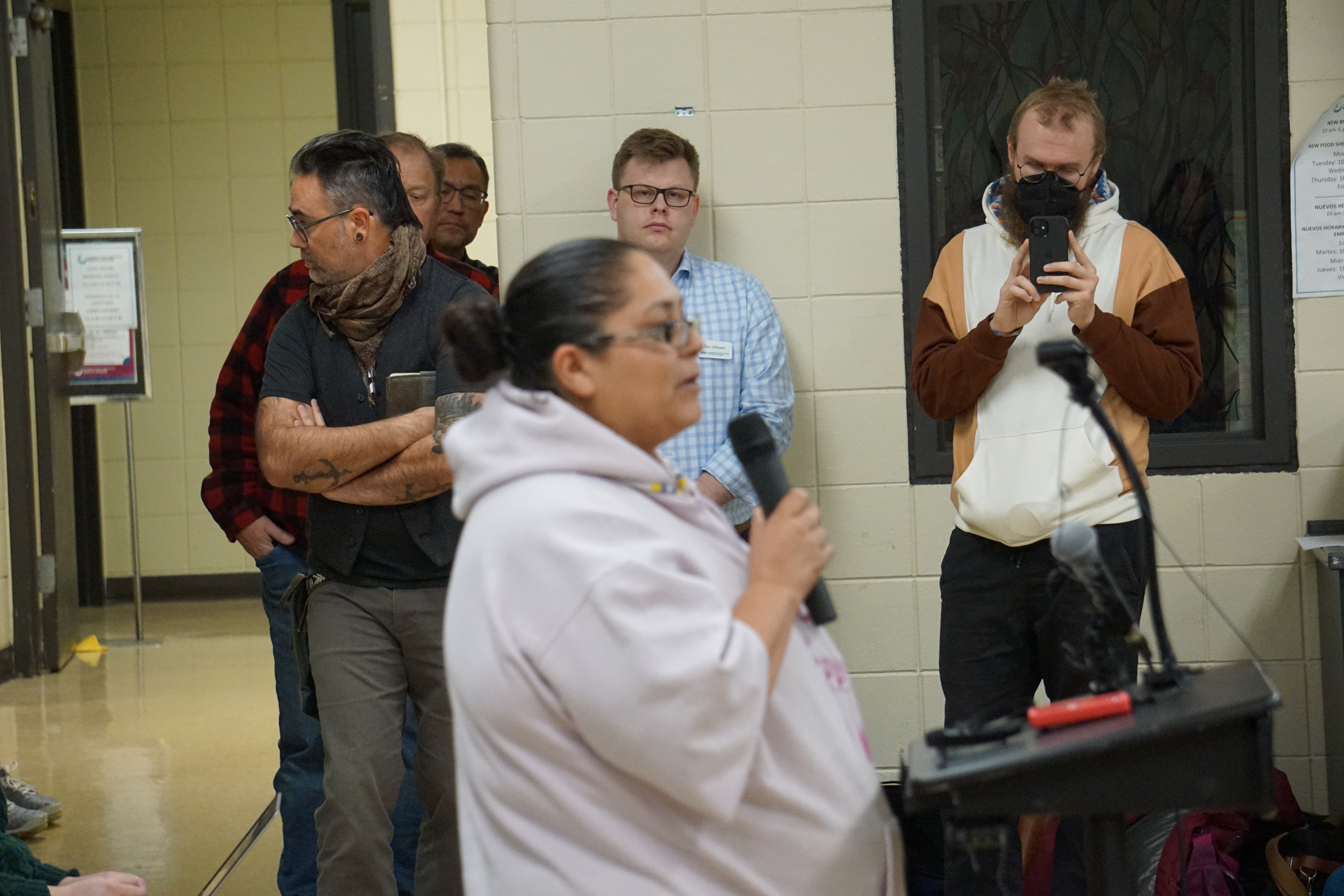 Cassandra Holmes speaks to crowd