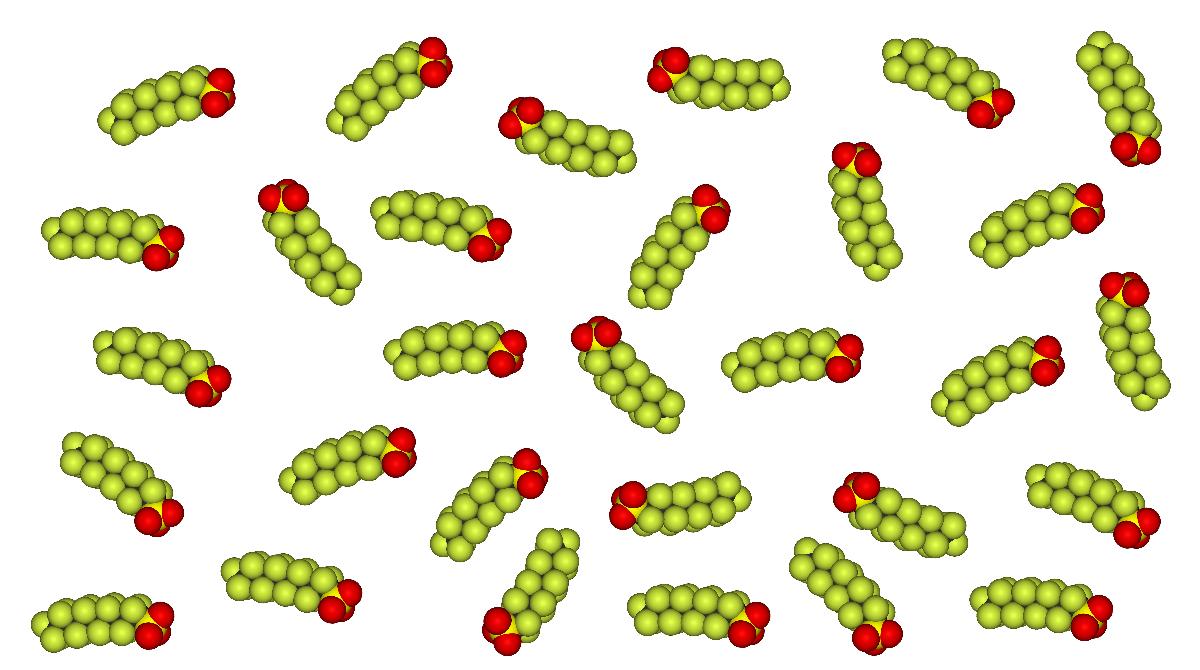Visual depiction of perfluorooctanesulfonic acid (PFOS) molecules