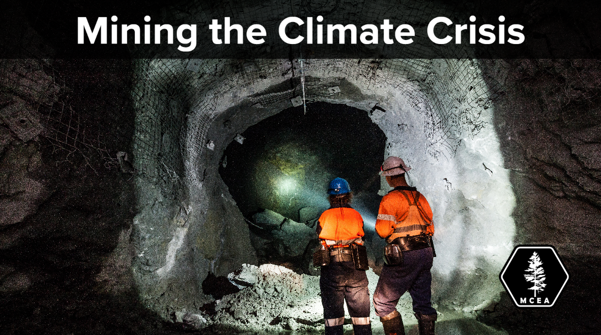 Two people looking into deep mine