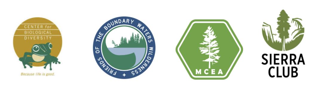 MCEA, CBD, Friends of the Boundary Waters, Sierra Club logos
