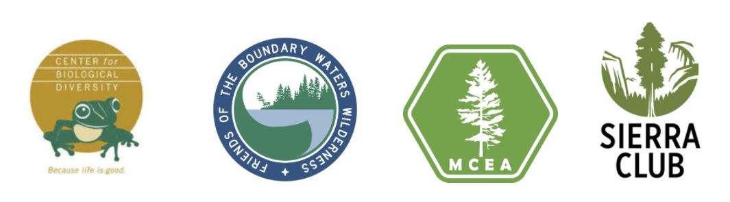 MCEA, CBD, Friends of the Boundary Waters, Sierra Club logos