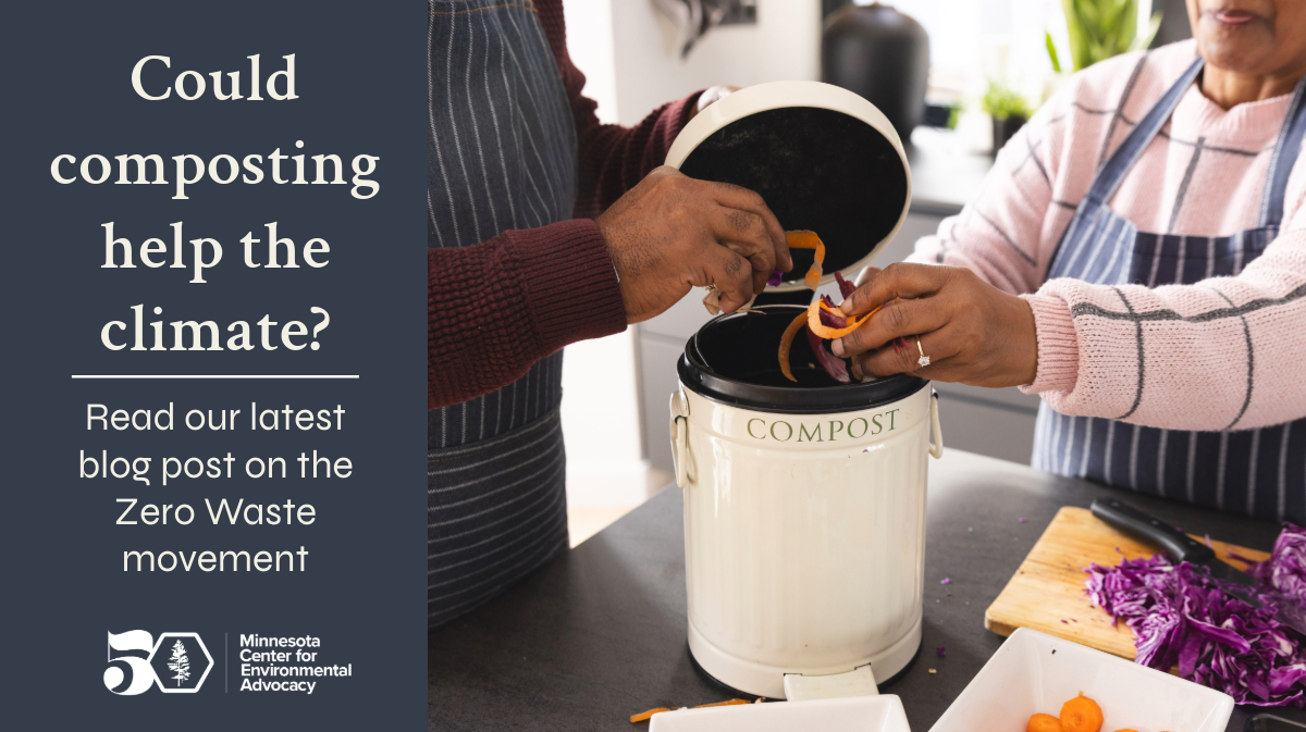 two people put orange peels in a compost bucket