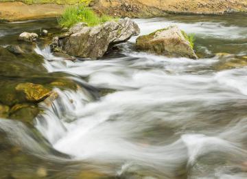 water rushing in a stream