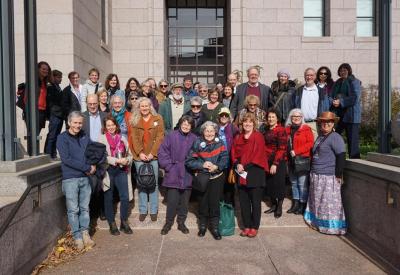 MCEA with partner organizations at the courtroom