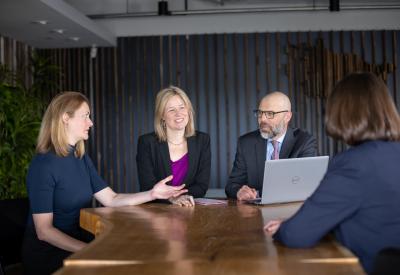 group of people talking