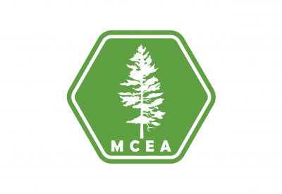 m c e a logo green hexagon 