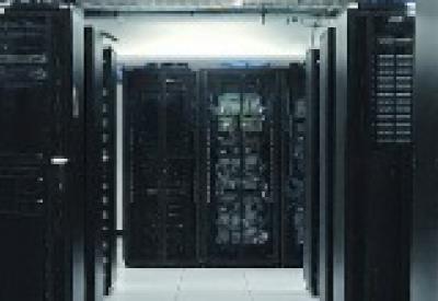 a hallway of computer servers