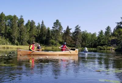 people in a canoe