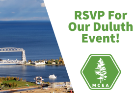 Duluth Lift Bridge with text, RSVP For Our Duluth Event!