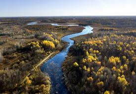 aerial photo of skibo landing 