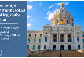 a photo of the capitol building, a white dome, with the words five takeaways from the legislative session