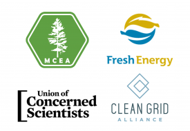 logos of: MCEA, Fresh Energy, UCS, Clean Grid Alliance