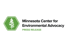 M c e a green hexagon logo with a pine tree and the words Minnesota Center for environmental advocacy and press release