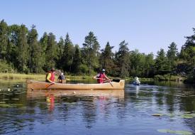 people in a canoe