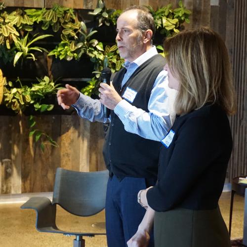 Photo of whitney clark and kathryn hoffman at an MCEA event